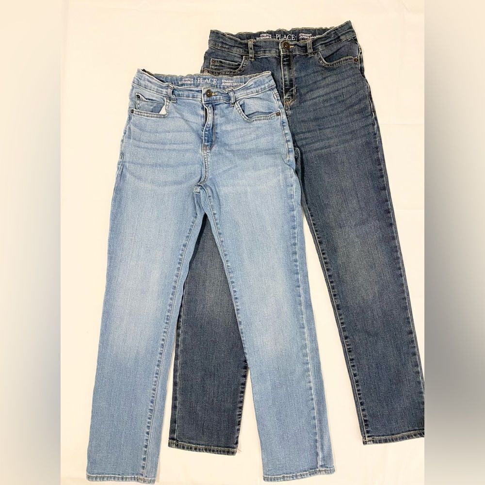 The Children’s Place adjustable waist boys jeans straight leg size 14. Lot of 2.